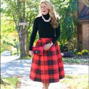 kate spade new york woodland plaid midi skirt